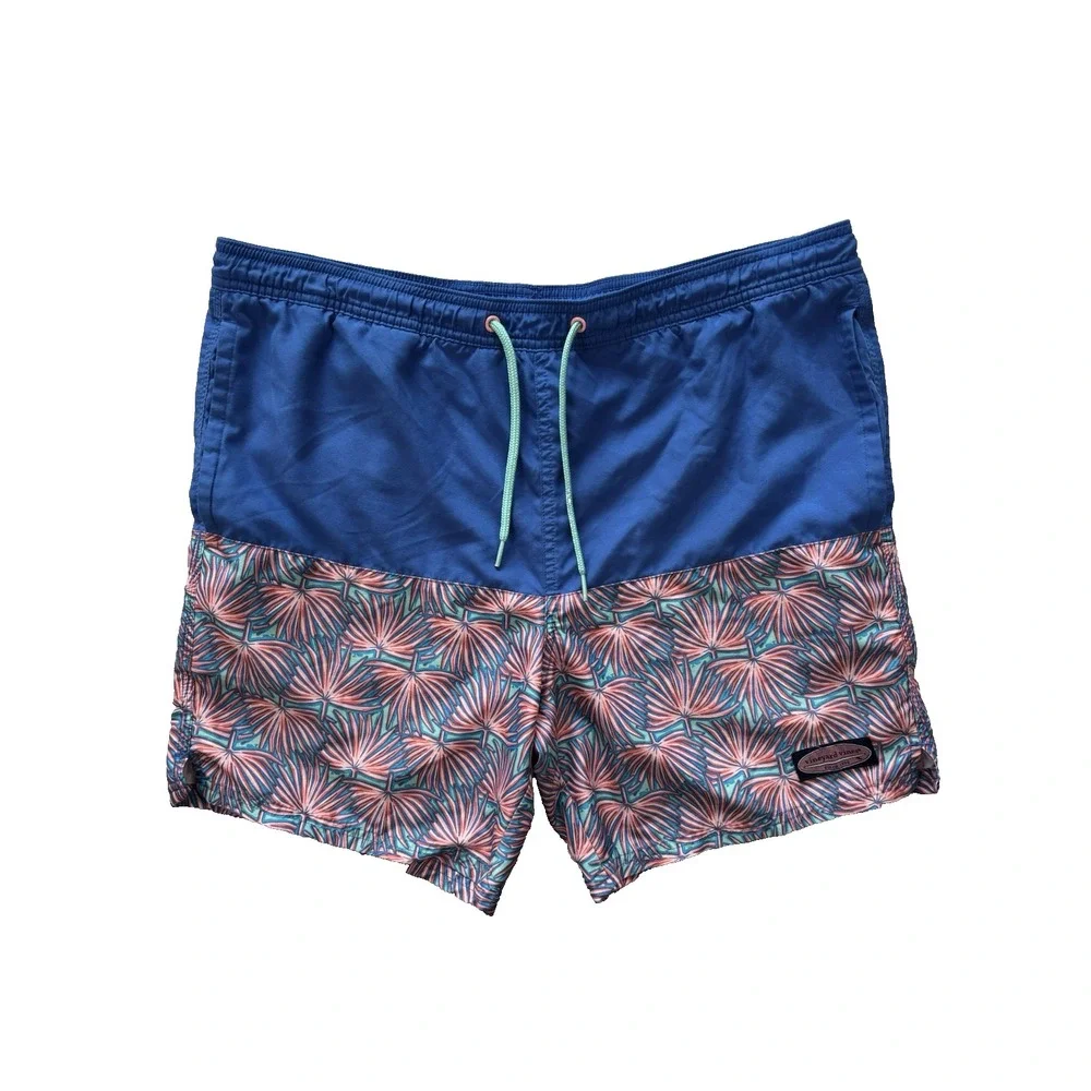Vineyard Vines Board Shorts Mens Small Pink Blue Swim Drawstring Surf Beach